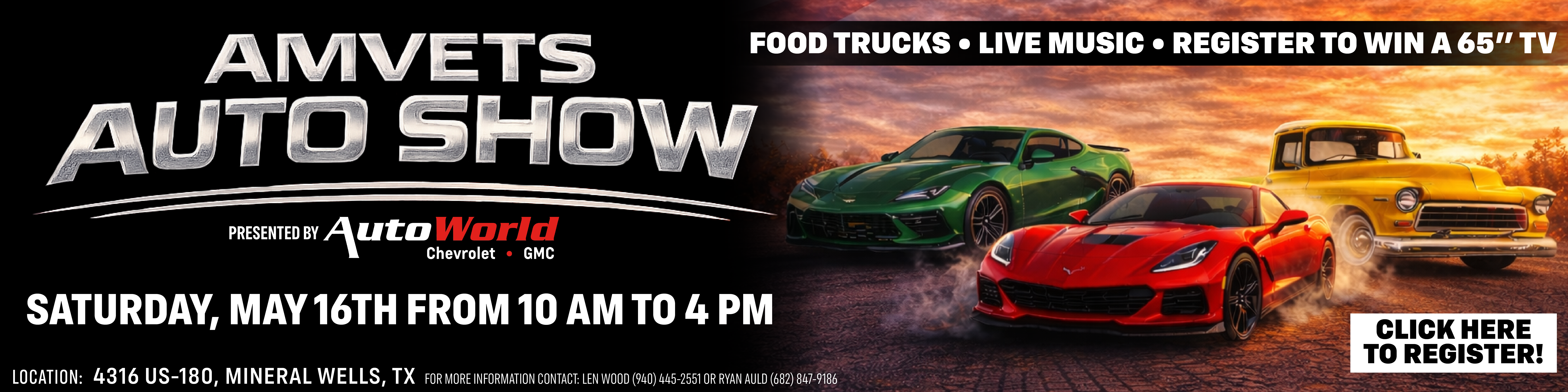 Register for the AMVETS Auto Show Presented by AutoWorld