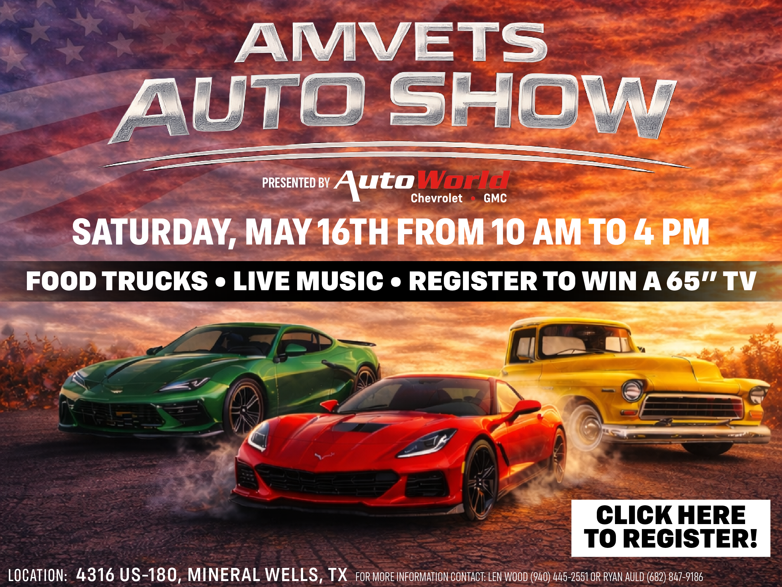 Register for the AMVETS Auto Show Presented by AutoWorld